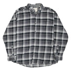 WEATHERPROOF Mens Black & Grey Checked Shirt 2XL Cotton Blend Button Down Long