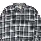 WEATHERPROOF Mens Black & Grey Checked Shirt 2XL Cotton Blend Button Down Long