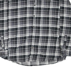 WEATHERPROOF Mens Black & Grey Checked Shirt 2XL Cotton Blend Button Down Long