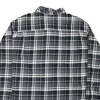 WEATHERPROOF Mens Black & Grey Checked Shirt 2XL Cotton Blend Button Down Long
