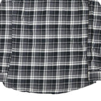 WEATHERPROOF Mens Black & Grey Checked Shirt 2XL Cotton Blend Button Down Long