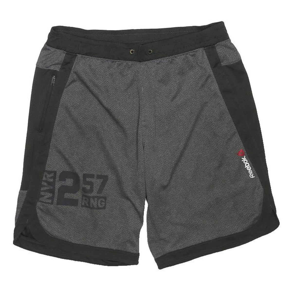 REEBOK Mens Shorts Black & Grey Sports Casual M W30 Polyester Blend