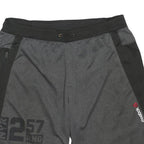 REEBOK Mens Shorts Black & Grey Sports Casual M W30 Polyester Blend