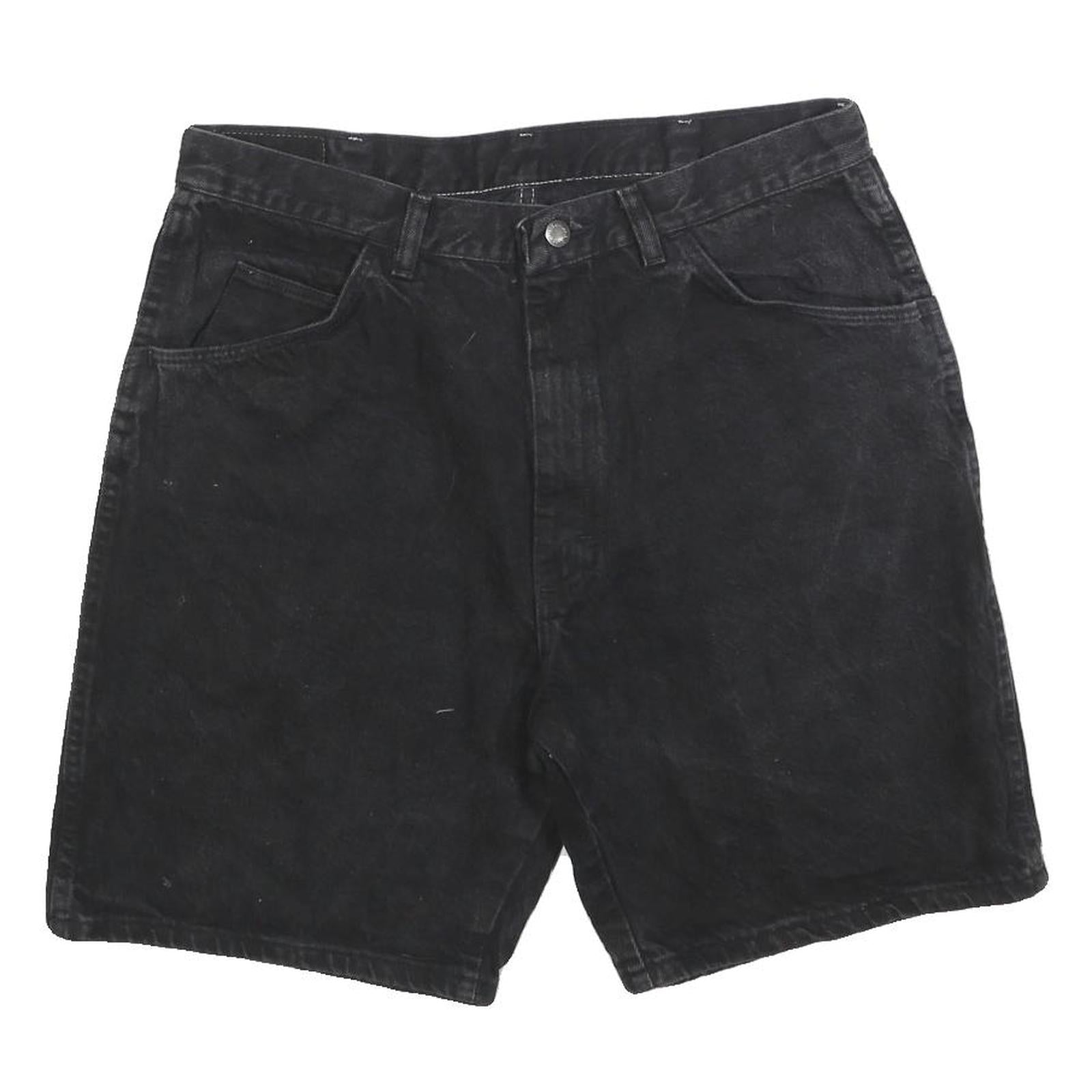 WRANGLER Mens Black Casual Cotton Blend Shorts M W33 Classic Fit Denim Style