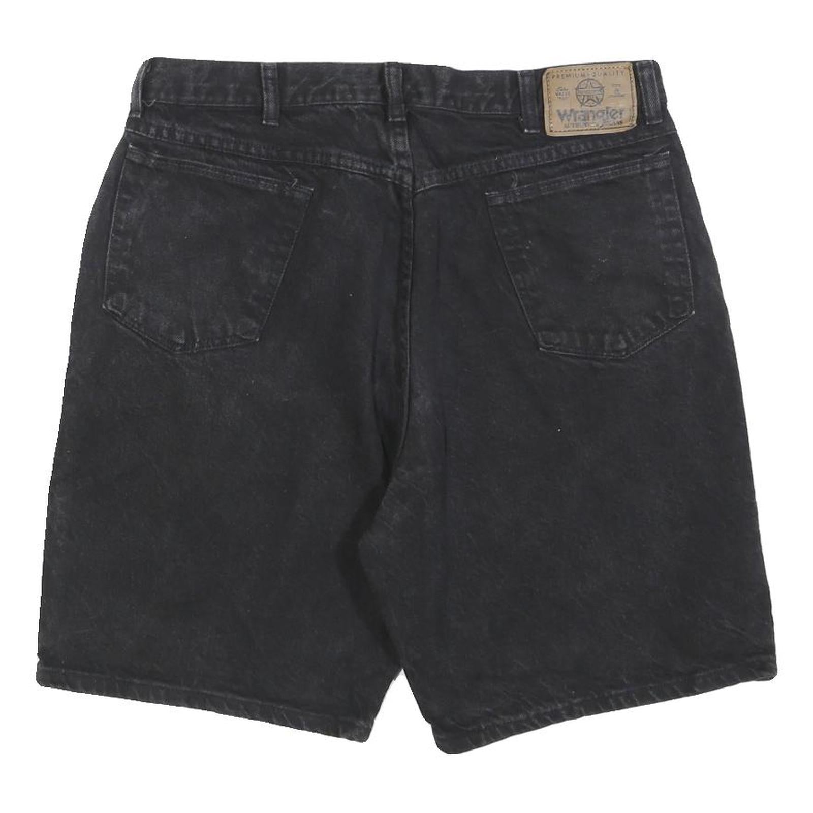 WRANGLER Mens Black Casual Cotton Blend Shorts M W33 Classic Fit Denim Style