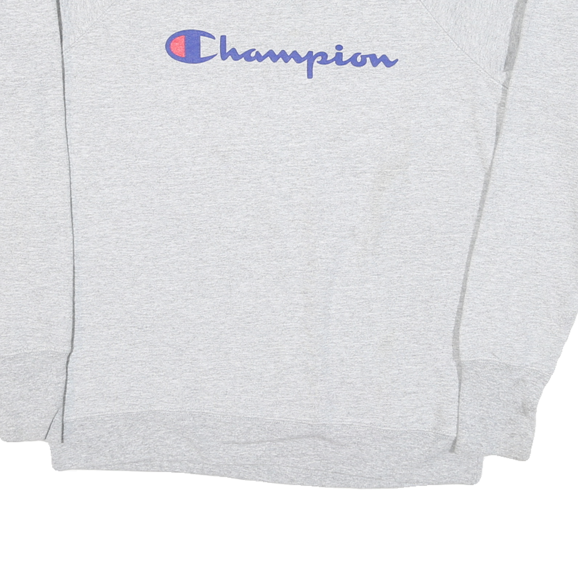 CHAMPION Mens Grey Cotton Blend Crew Neck M Sweatshirt Classic Logo Pullover