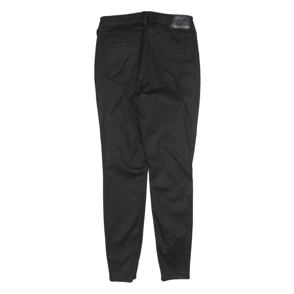 TRUE RELIGION Womens Slim Black Cotton Blend Zip Skinny Trousers W29 L28 Stylish