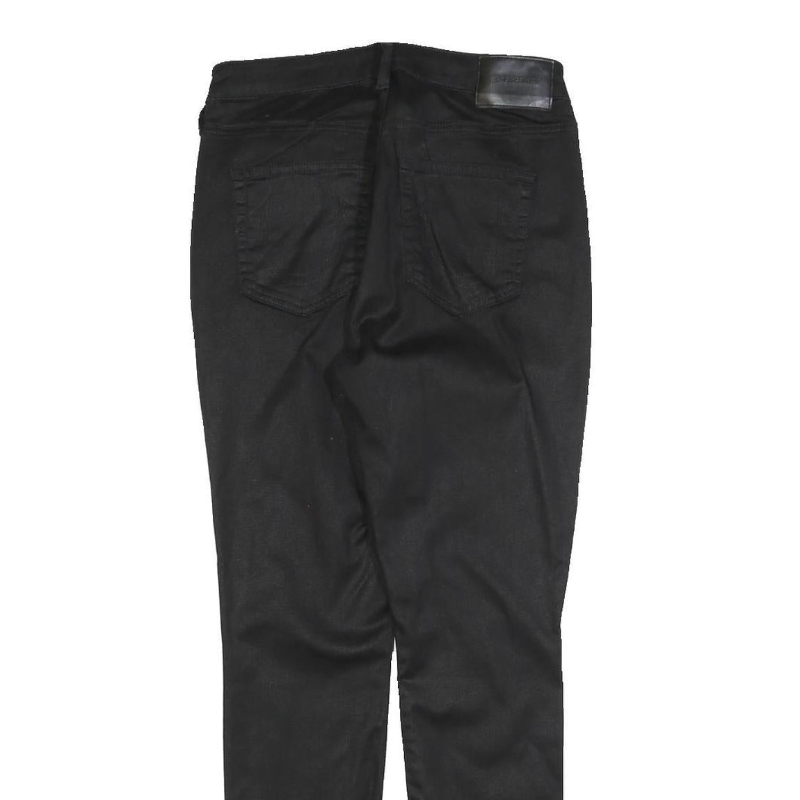 TRUE RELIGION Womens Slim Black Cotton Blend Zip Skinny Trousers W29 L28 Stylish