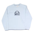 ELLESSE Womens Blue Crew Neck UK 12 Cotton Blend Sweatshirt Casual Pullover