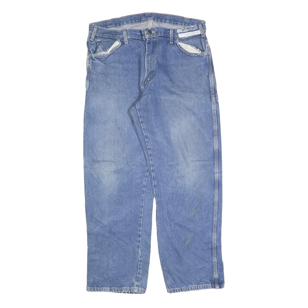 DICKIES Mens Jeans Blue Regular Straight Denim Medium W36 L30 Workwear