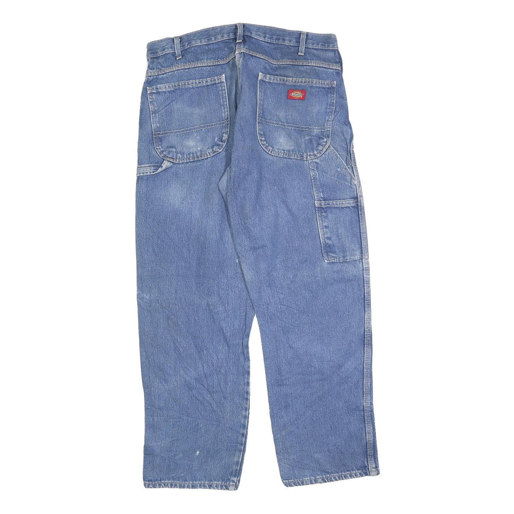 DICKIES Mens Jeans Blue Regular Straight Denim Medium W36 L30 Workwear