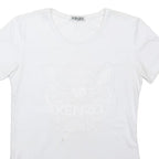 KENZO Girls White Embossed Logo T-Shirt XL Short Sleeve Round Neck Casual