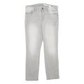 DKNY Womens Regular Fit Light Grey Denim Jeans Cotton Blend W32 L28 Stylish Zip