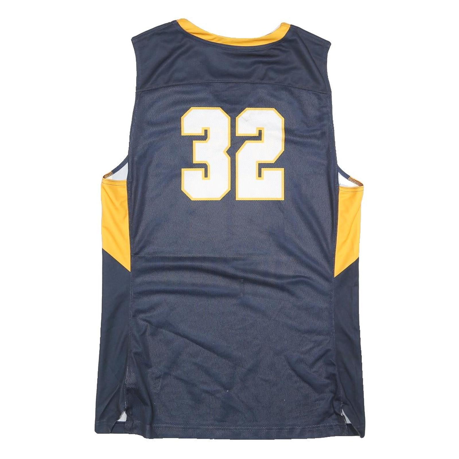 NIKE Mens Blue & Yellow West Virginia Basketball Jersey L Sleeveless V-Neck