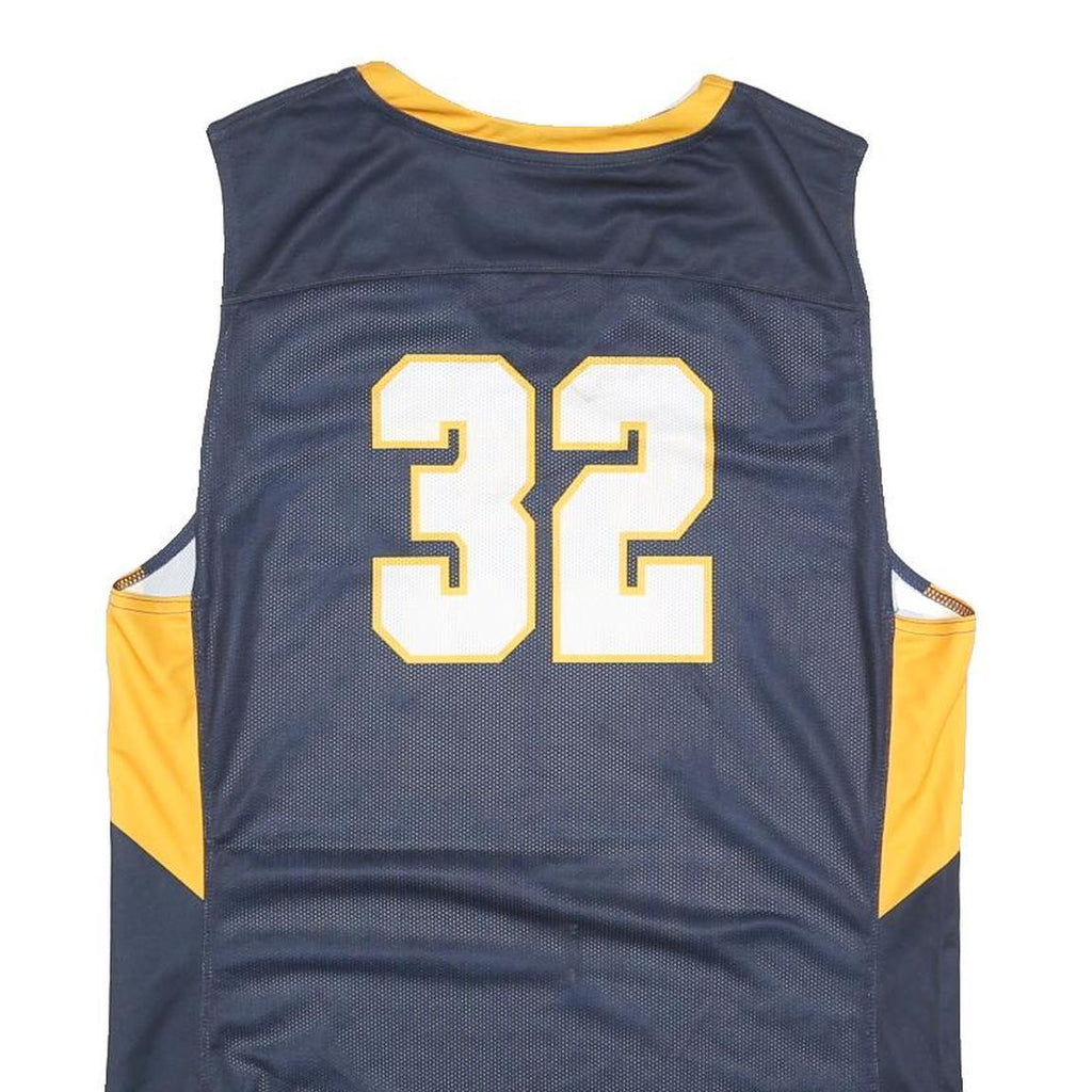 NIKE Mens Blue & Yellow West Virginia Basketball Jersey L Sleeveless V-Neck