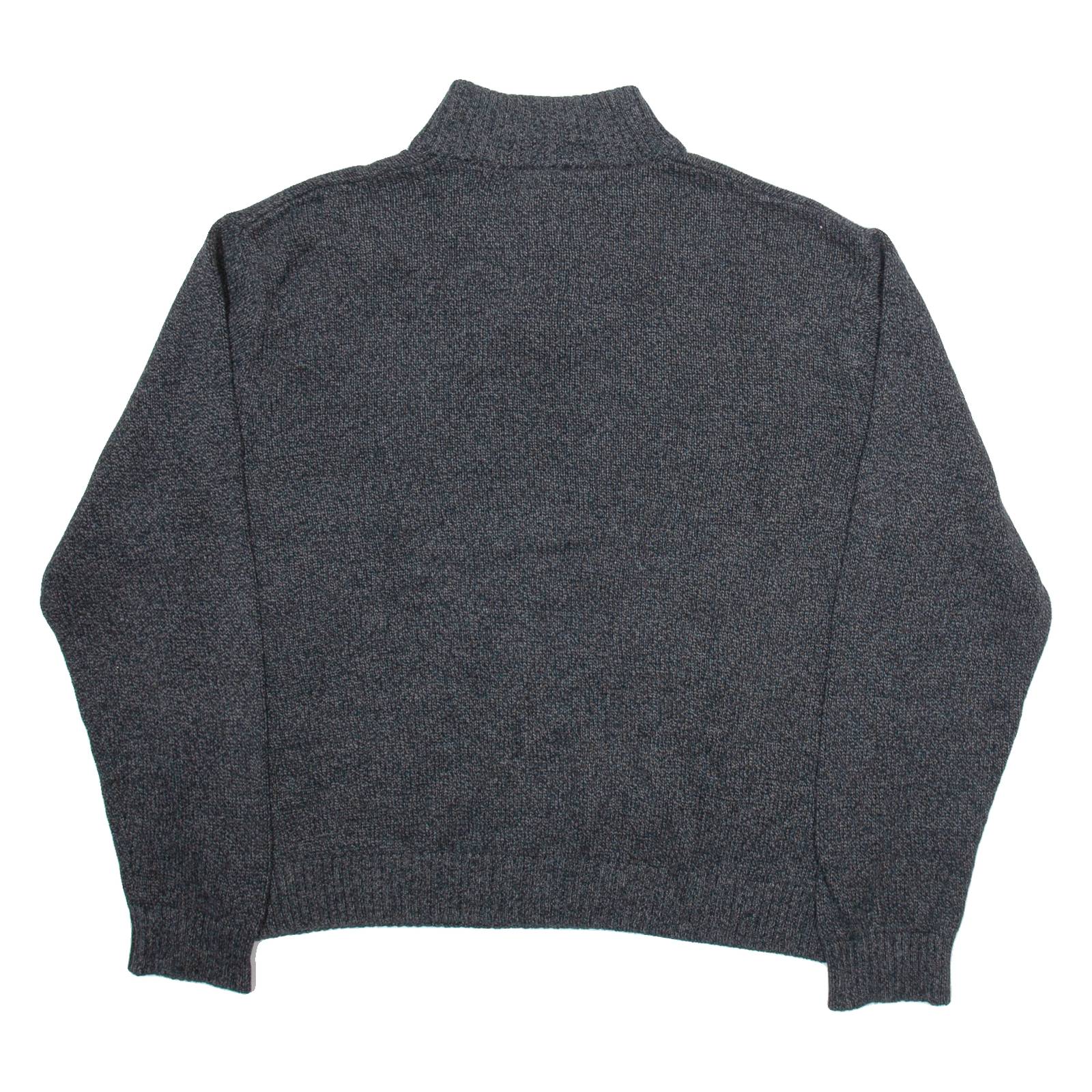 CHAPS Mens Jumper Grey Button Neck Tight Knit 2XL