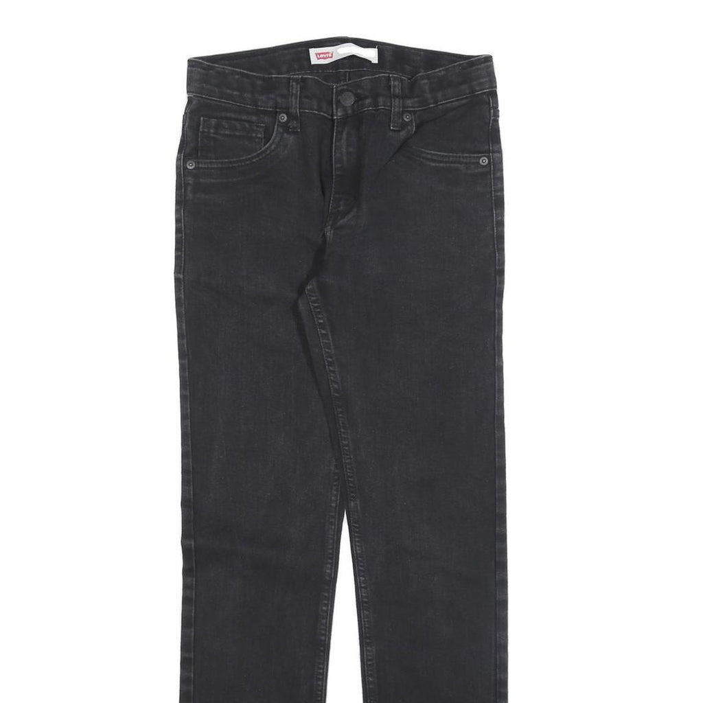 LEVI'S 510 Girls Slim Black Denim Medium Wash W27 L30 Cotton Blend Zip Jeans