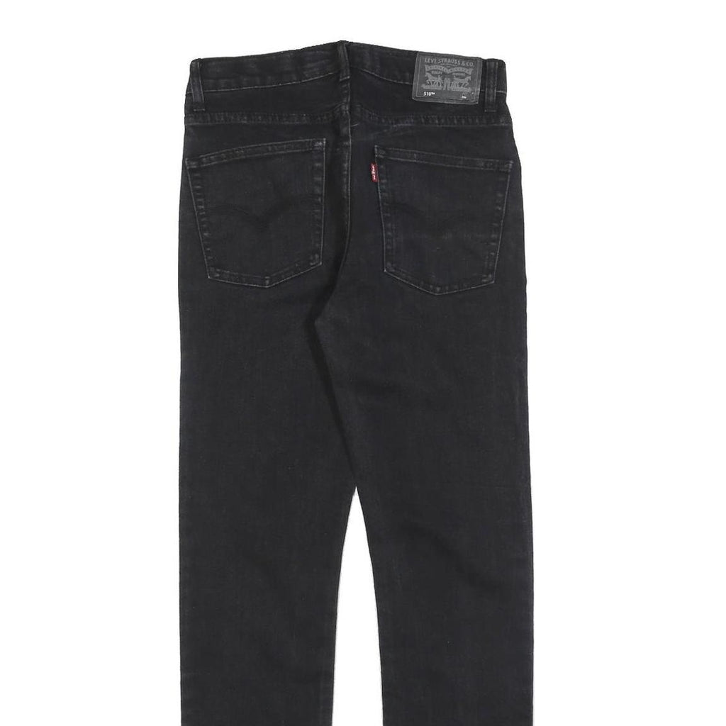 LEVI'S 510 Girls Slim Black Denim Medium Wash W27 L30 Cotton Blend Zip Jeans