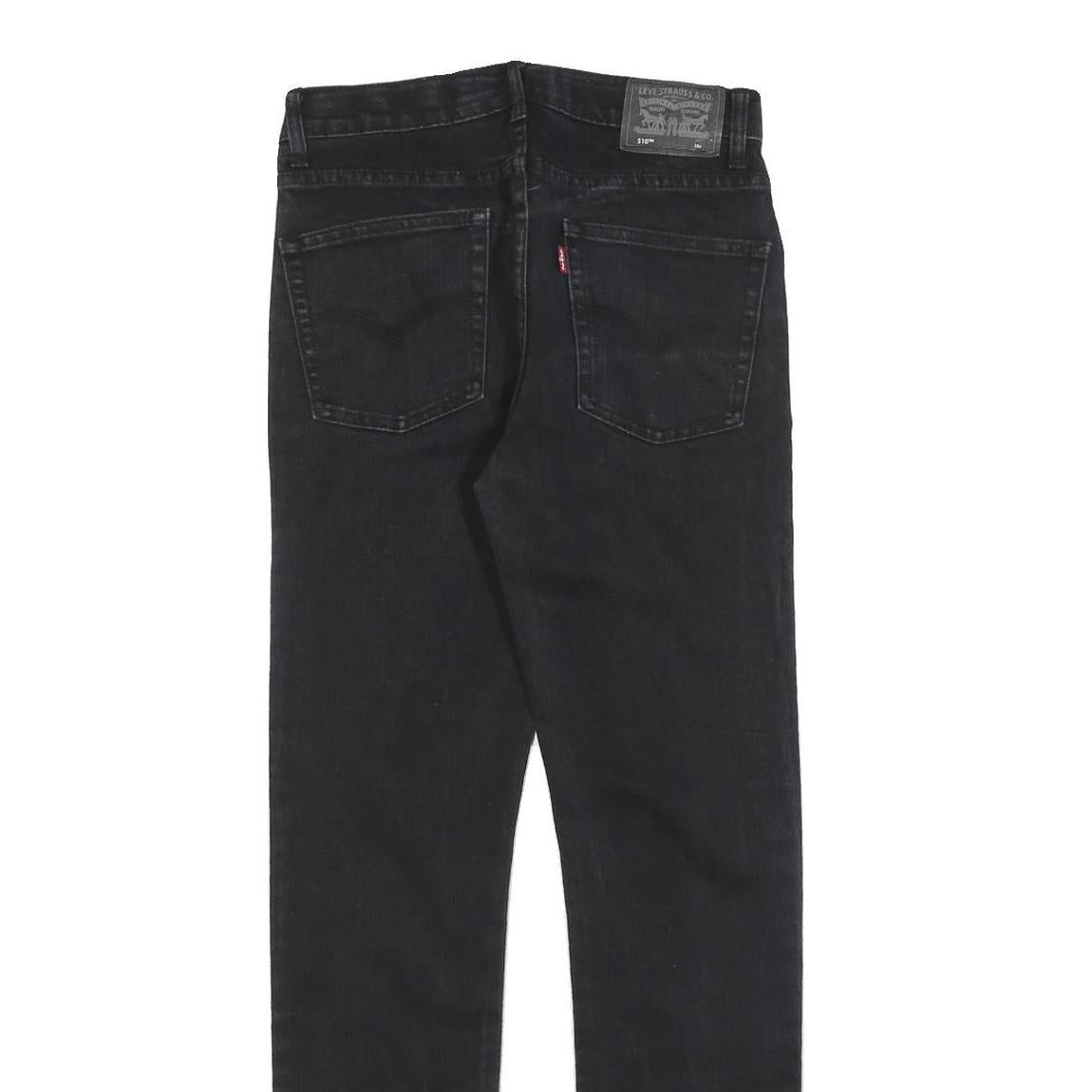 LEVI'S 510 Girls Slim Black Denim Medium Wash W27 L30 Cotton Blend Zip Jeans