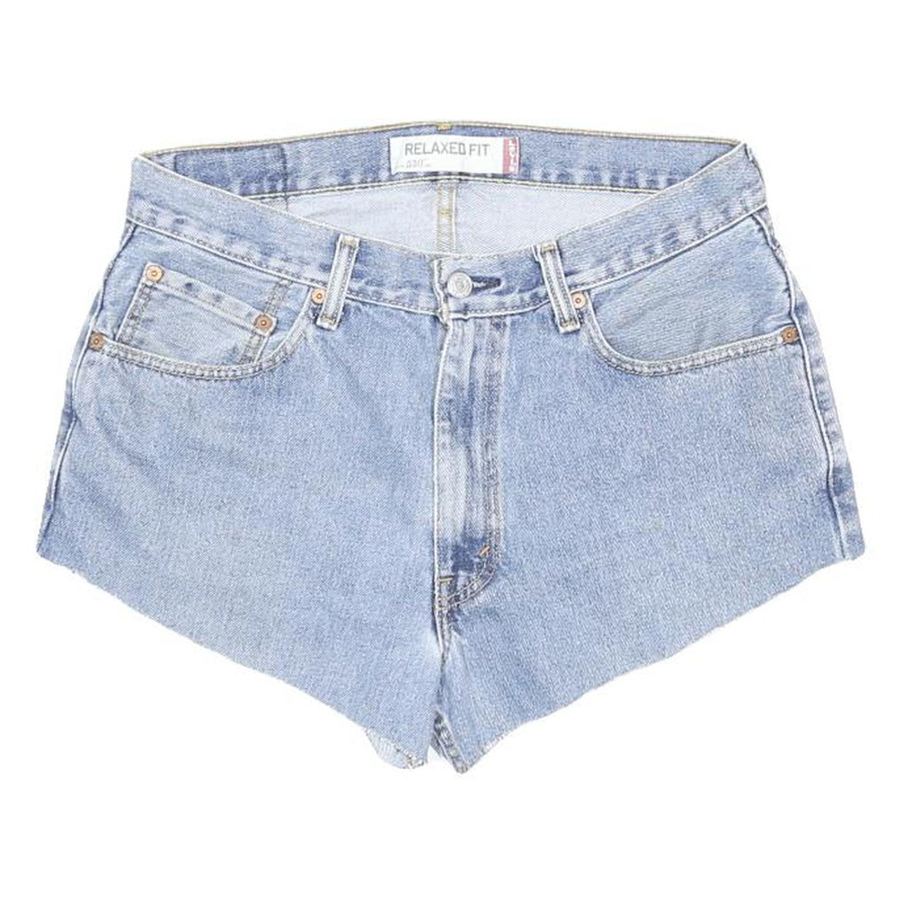 LEVI'S Womens Denim Blue Shorts Relaxed Fit L W33 Casual Cotton Blend