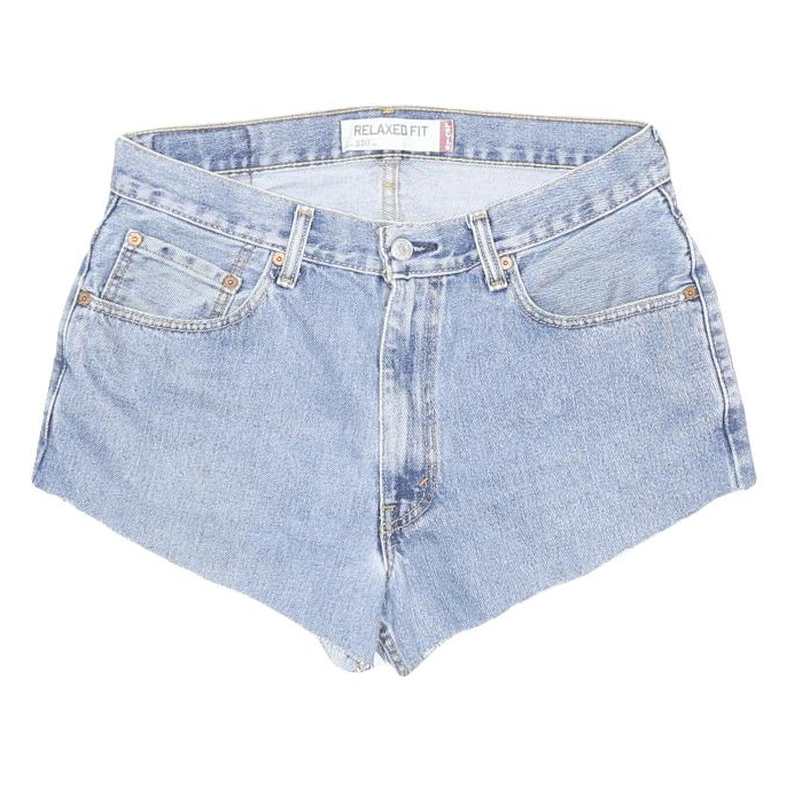 LEVI'S Womens Denim Blue Shorts Relaxed Fit L W33 Casual Cotton Blend