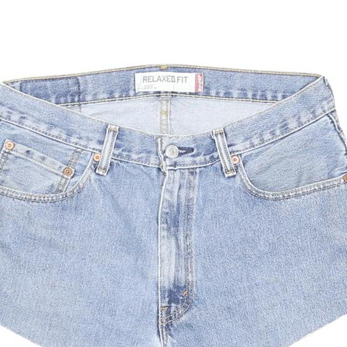 LEVI'S Womens Denim Blue Shorts Relaxed Fit L W33 Casual Cotton Blend