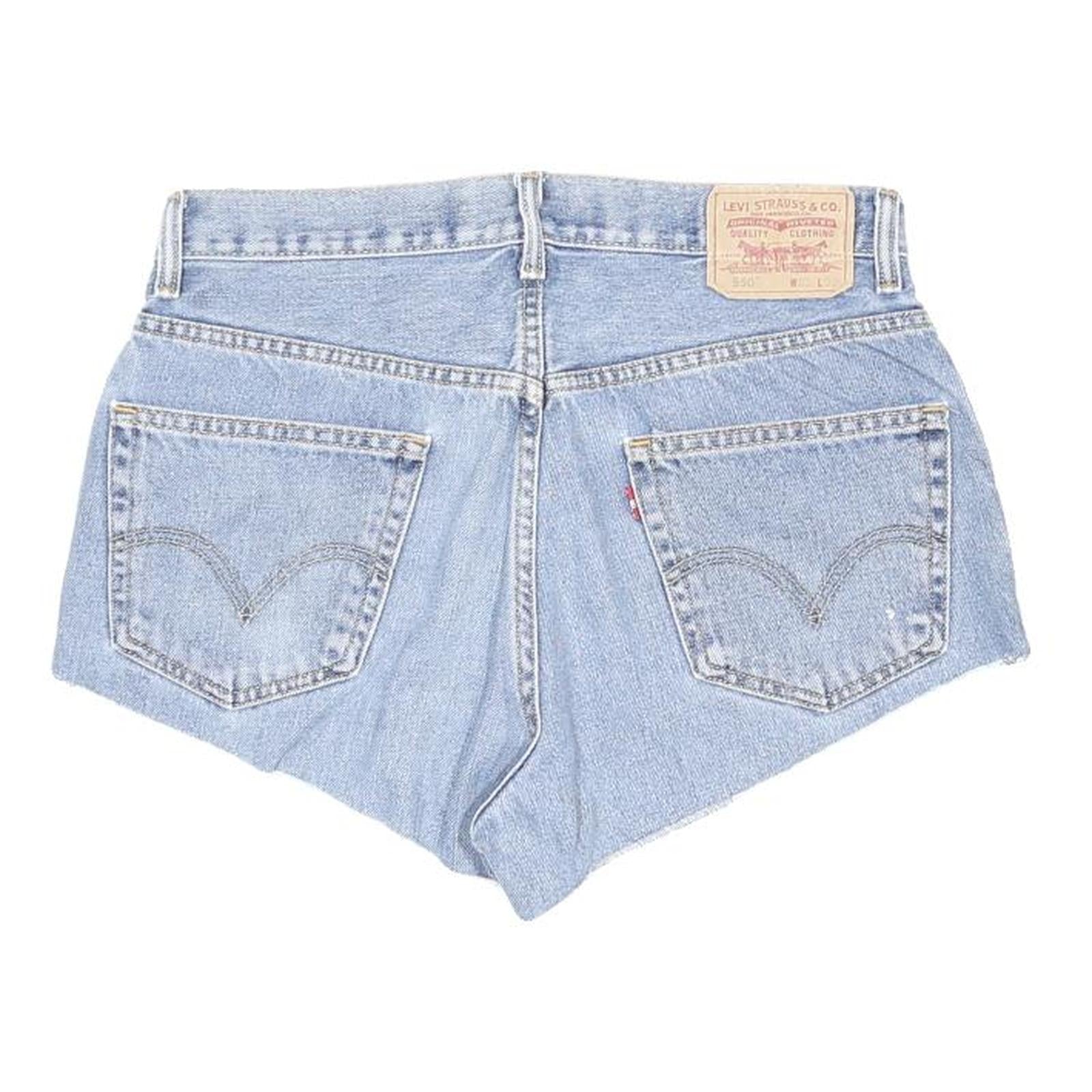 LEVI'S Womens Denim Blue Shorts Relaxed Fit L W33 Casual Cotton Blend
