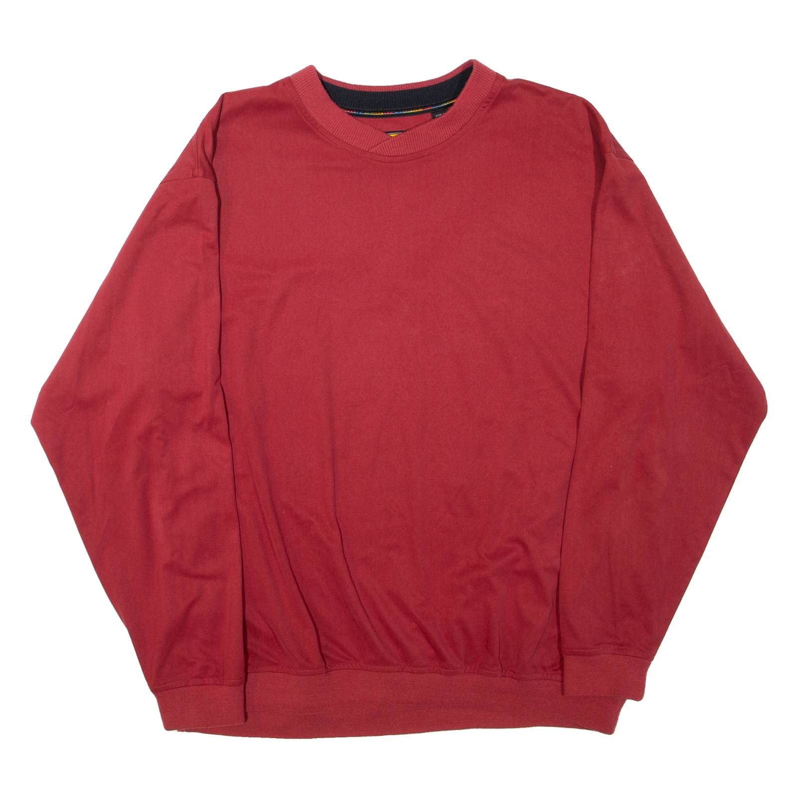 Mens Sweatshirt Red Crew Neck L