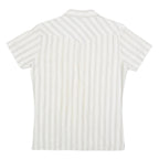 LEE Mens White Patterned Short Sleeve Shirt M Button Front Casual Summer