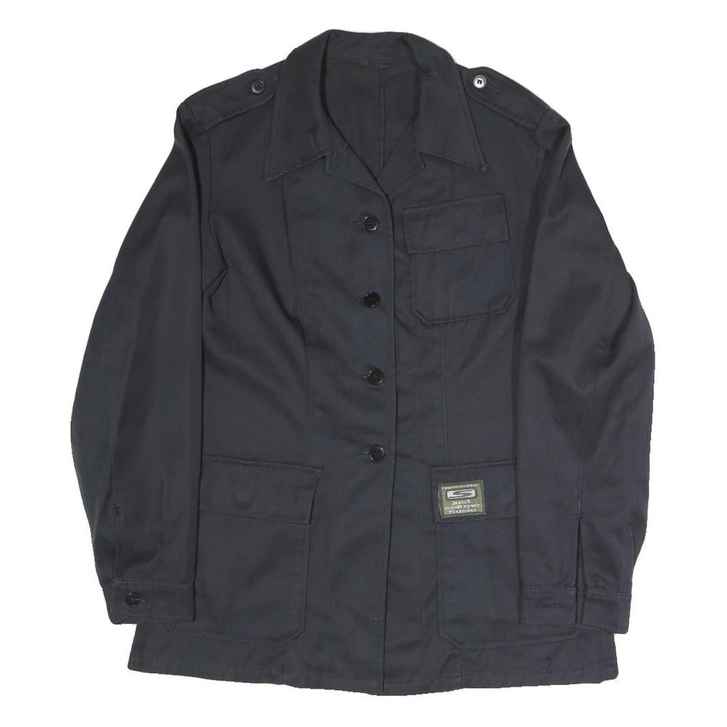 JUST CALL ME SUSIE Womens Black Button Jacket S Polyester Blend Plain Casual