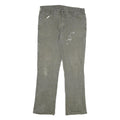 DICKIES Mens Cotton Blend Green Regular Straight Trousers W36 L34 Workwear Zip