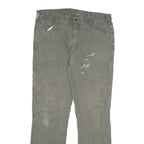 DICKIES Mens Cotton Blend Green Regular Straight Trousers W36 L34 Workwear Zip