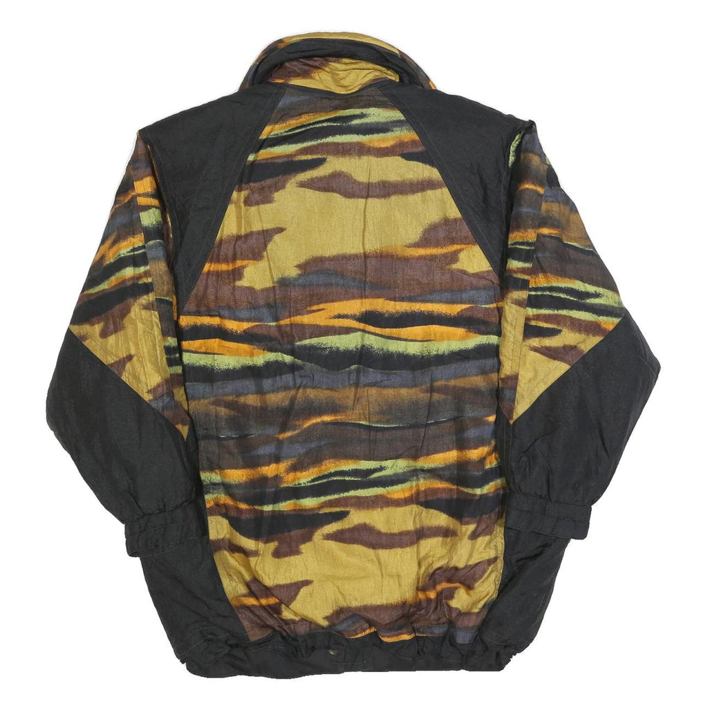 SYMPATEX Womens Yellow & Black Patterned Zip Jacket L Polyester Blend Outdoor