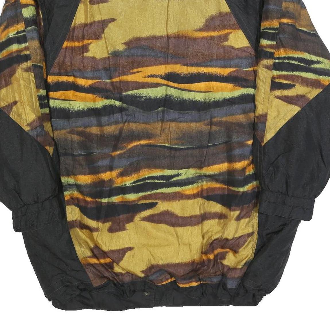 SYMPATEX Womens Yellow & Black Patterned Zip Jacket L Polyester Blend Outdoor