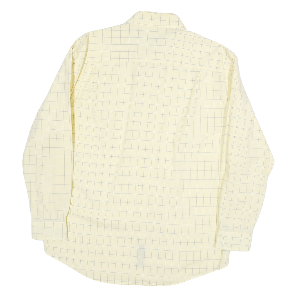 NAUTICA Mens Yellow & Blue Check Shirt M Cotton Blend Classic Fit Long Sleeve