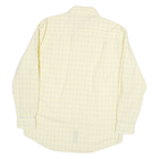 NAUTICA Mens Yellow & Blue Check Shirt M Cotton Blend Classic Fit Long Sleeve