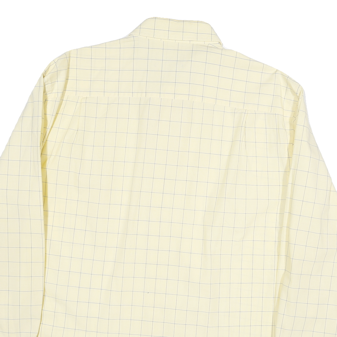 NAUTICA Mens Yellow & Blue Check Shirt M Cotton Blend Classic Fit Long Sleeve