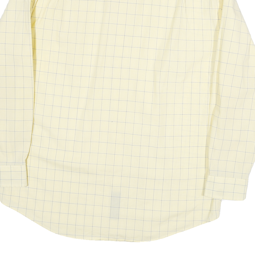 NAUTICA Mens Yellow & Blue Check Shirt M Cotton Blend Classic Fit Long Sleeve