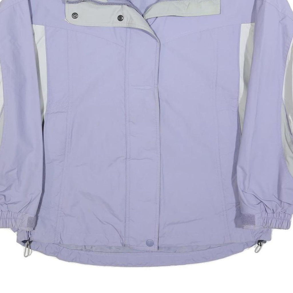 COLUMBIA Womens Purple & White Outdoor Jacket L Polyester Blend Zip Sportswear