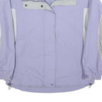 COLUMBIA Womens Purple & White Outdoor Jacket L Polyester Blend Zip Sportswear