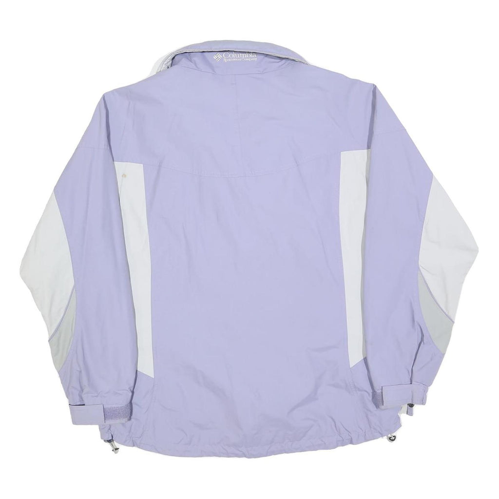 COLUMBIA Womens Purple & White Outdoor Jacket L Polyester Blend Zip Sportswear