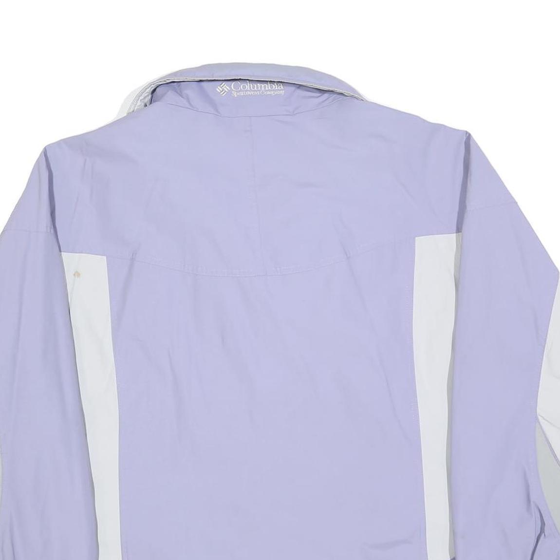COLUMBIA Womens Purple & White Outdoor Jacket L Polyester Blend Zip Sportswear
