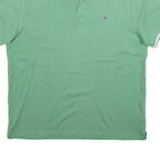 TOMMY HILFIGER Mens Green Short Sleeve Plain L Cotton Blend Polo Shirt
