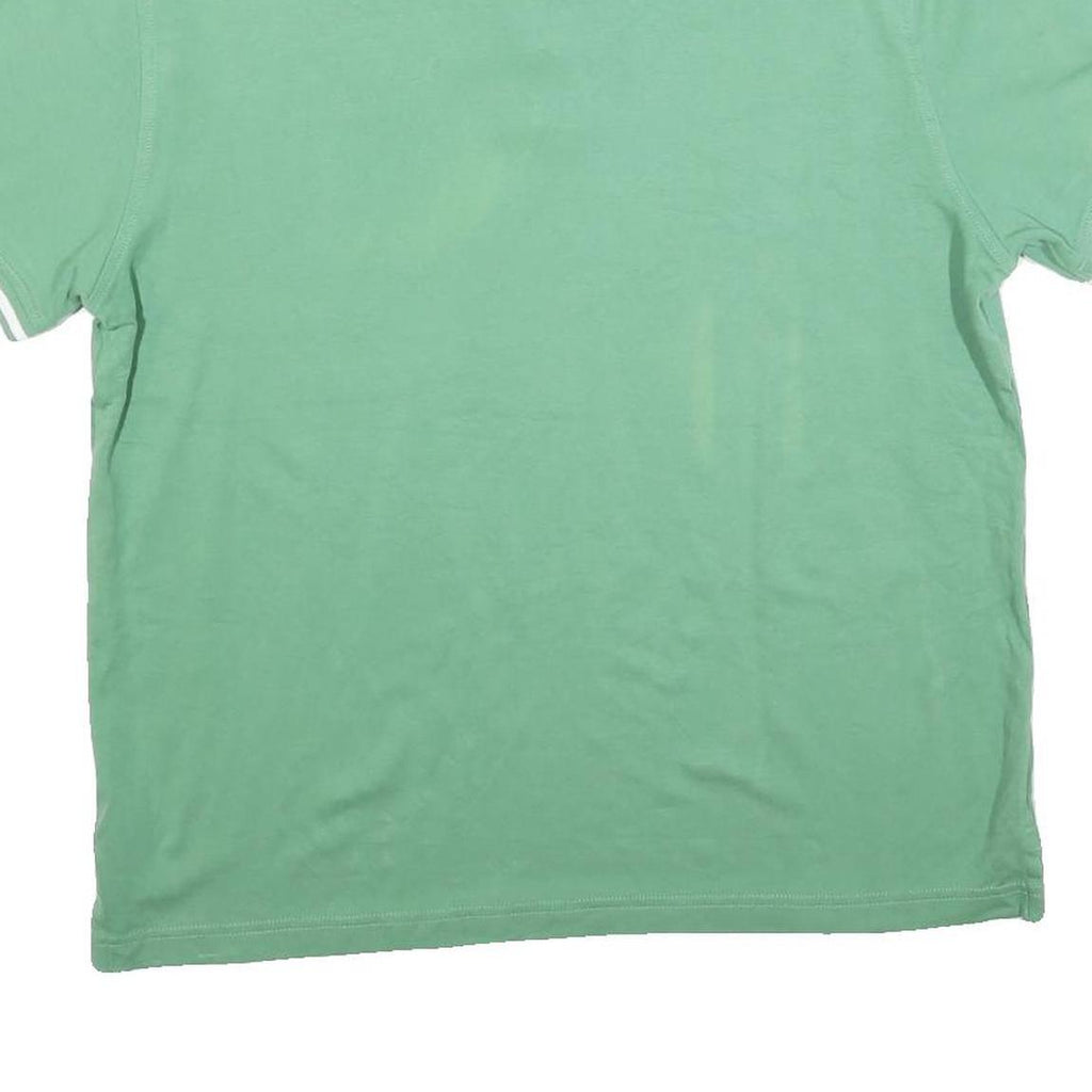 TOMMY HILFIGER Mens Green Short Sleeve Plain L Cotton Blend Polo Shirt
