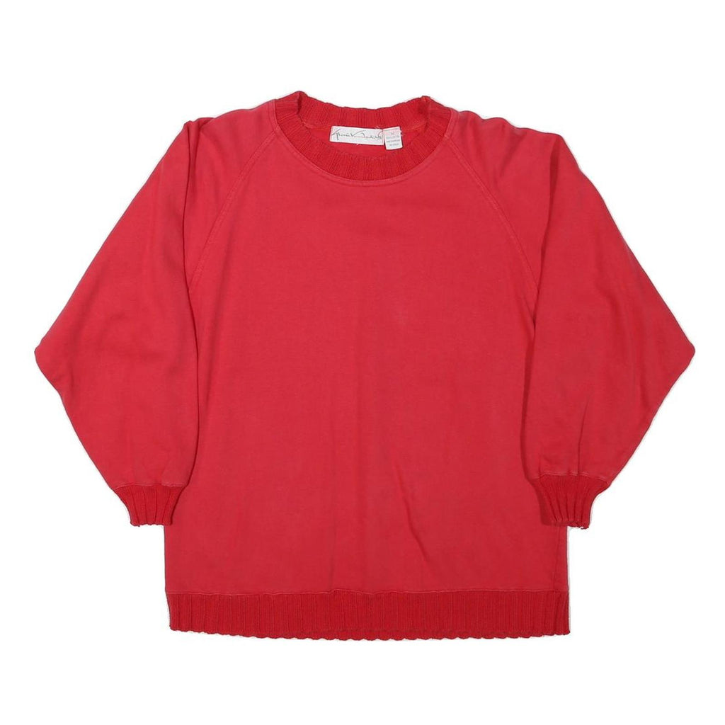 GLORIA VANDERBILT Womens Red Crew Neck M Casual Cotton Blend Sweatshirt