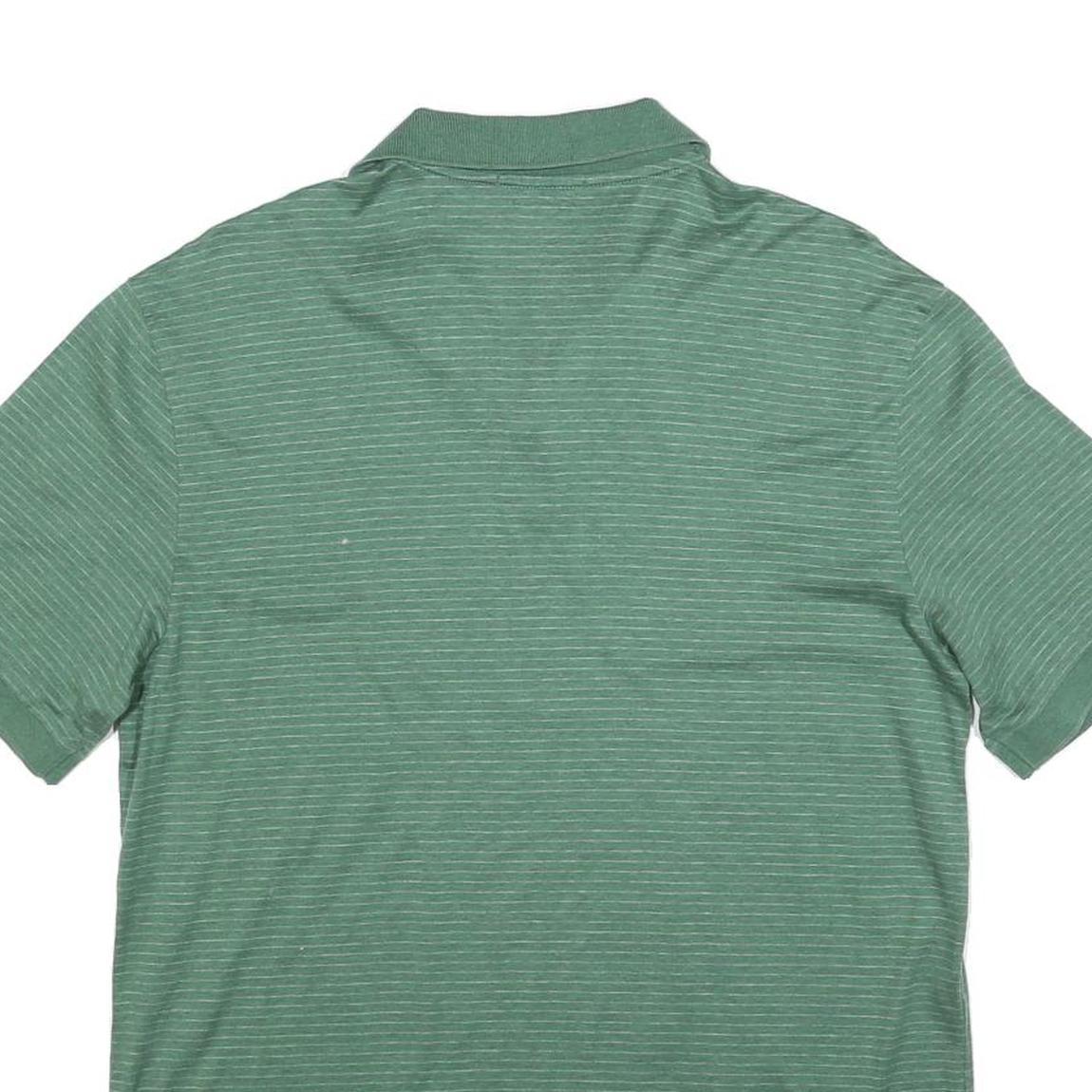 POLO RALPH LAUREN Mens Green Striped Short Sleeve Polo Shirt M Cotton Blend