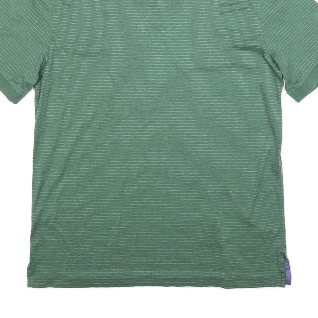 POLO RALPH LAUREN Mens Green Striped Short Sleeve Polo Shirt M Cotton Blend