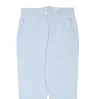 BRUNO SAINT HILARIE Womens Cotton Blend Blue Relaxed Tapered Trousers W31 L25