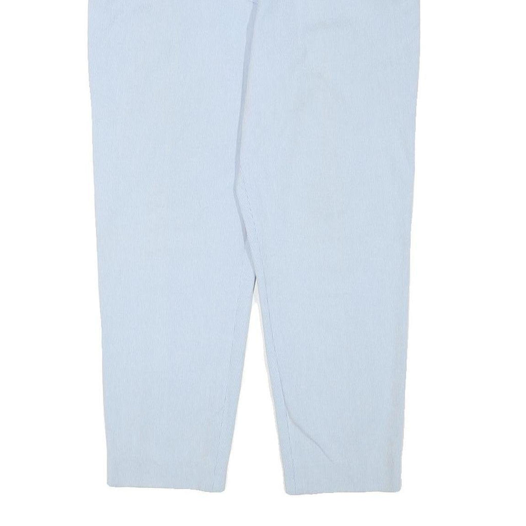 BRUNO SAINT HILARIE Womens Cotton Blend Blue Relaxed Tapered Trousers W31 L25