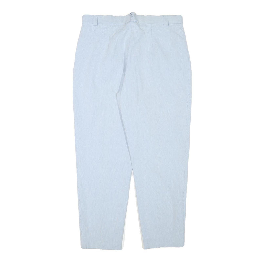 BRUNO SAINT HILARIE Womens Cotton Blend Blue Relaxed Tapered Trousers W31 L25